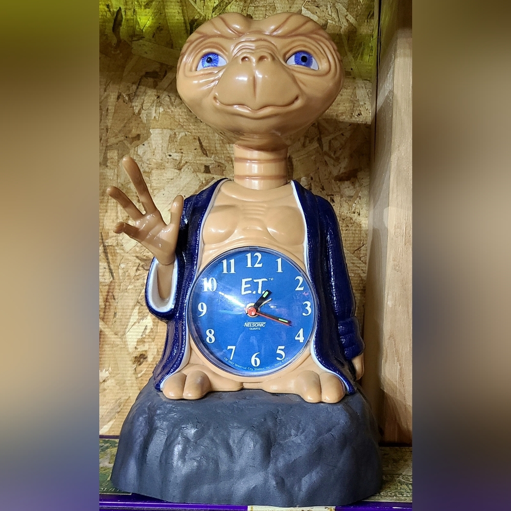 Rare Vintage 80s E. T. Extra Terrestrial Alarm Clock Toy Collectible Alien WORKS